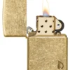 Armor® in ottone anticato con motivo a fiamma Armor® in ottone anticato con motivo a fiamma