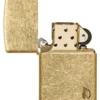 Armor® in ottone anticato con motivo a fiamma Armor® in ottone anticato con motivo a fiamma