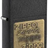 Black Crackle® con logo zippo dorato Black Crackle® con logo zippo dorato