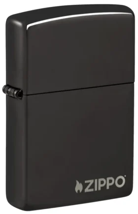 Classic High Polish Black Zippo Logo