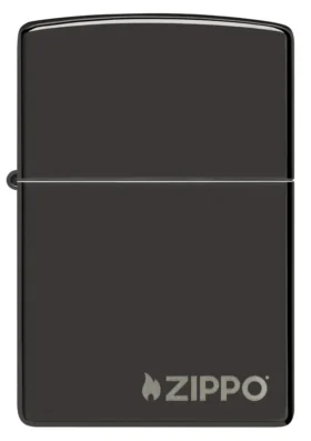 Classic High Polish Black Zippo Logo