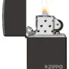 Classic High Polish Black Zippo Logo