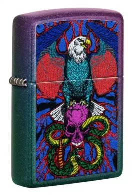 Design con aquila, serpente e teschio