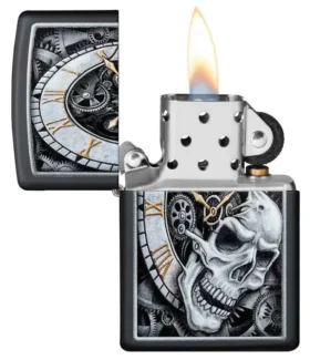 Design con teschio e orologio