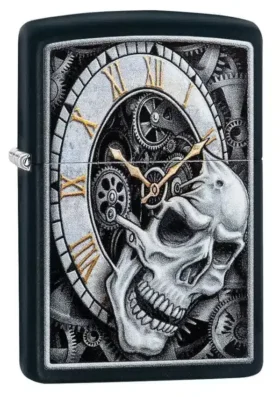 Design con teschio e orologio