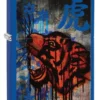 Design con tigre colorata in blu reale