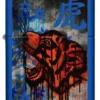 Design con tigre colorata in blu reale