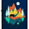Design geometrico con orso e montagne Design geometrico con orso e montagne