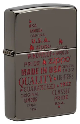 Design tipografico della fiamma zippo