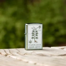 Design verde lucido con motivo a cannabis