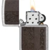 Emblema in pelle marrone – Design zippo Emblema in pelle marrone – Design zippo
