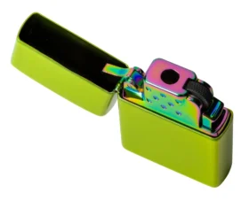 Inserto per accendino a gas butano con fiamma Yellow Flame – Verde iridescente