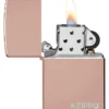 Logo Zippo classico in oro rosa lucido Logo Zippo classico in oro rosa lucido