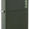 Logo Zippo classico verde opaco Logo Zippo classico verde opaco