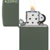 Logo Zippo classico verde opaco Logo Zippo classico verde opaco