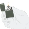 Logo Zippo classico verde opaco Logo Zippo classico verde opaco