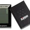 Logo Zippo classico verde opaco Logo Zippo classico verde opaco