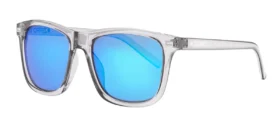 Occhiali da sole trasparenti dal design spigoloso