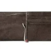 Portafoglio in pelle color moka – Design con placca metallica a forma di ancora