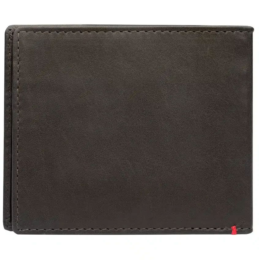 Portafoglio in pelle color moka – Design con placca metallica a forma di ancora