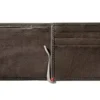 Portafoglio in pelle color moka – Design con placca metallica Bass