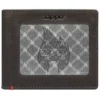 Portafoglio in pelle color moka – Design con placca metallica “zippo flame”