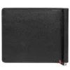 Portafoglio in pelle nera – Design con placca metallica a forma di ancora Portafoglio in pelle nera – Design con placca metallica a forma di ancora
