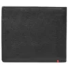 Portafoglio in pelle nera – Design con placca metallica a forma di ancora Portafoglio in pelle nera – Design con placca metallica a forma di ancora