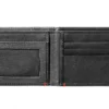 Portafoglio in pelle nera – Design con placca metallica a forma di ancora Portafoglio in pelle nera – Design con placca metallica a forma di ancora