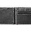 Portafoglio in pelle nera – Design con placca metallica a forma di ancora Portafoglio in pelle nera – Design con placca metallica a forma di ancora