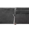 Portafoglio in pelle nera – Design con placca metallica a forma di ancora Portafoglio in pelle nera – Design con placca metallica a forma di ancora
