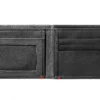 Portafoglio in pelle nera – Design con placca metallica a forma di ancora Portafoglio in pelle nera – Design con placca metallica a forma di ancora