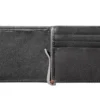 Portafoglio in pelle nera – Design con placca metallica a forma di ancora Portafoglio in pelle nera – Design con placca metallica a forma di ancora