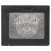 Portafoglio in pelle nera – Design con placca metallica vichinga Portafoglio in pelle nera – Design con placca metallica vichinga
