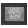 Portafoglio in pelle nera – Design con placca metallica vichinga Portafoglio in pelle nera – Design con placca metallica vichinga