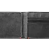 Portafoglio in pelle nera – Design con placca metallica a forma di picche Portafoglio in pelle nera – Design con placca metallica a forma di picche