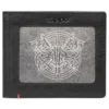 Portafoglio in pelle nera – Design con placca metallica vichinga Portafoglio in pelle nera – Design con placca metallica vichinga