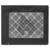Portafoglio in pelle nera – Design con placca metallica “zippo flame” Portafoglio in pelle nera – Design con placca metallica “zippo flame”