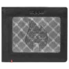 Portafoglio in pelle nera – Design con placca metallica “zippo flame” Portafoglio in pelle nera – Design con placca metallica “zippo flame”