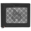 Portafoglio in pelle nera – Design con placca metallica “zippo flame” Portafoglio in pelle nera – Design con placca metallica “zippo flame”