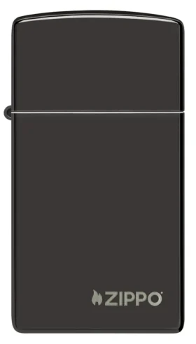 Slim® nero lucido con logo zippo